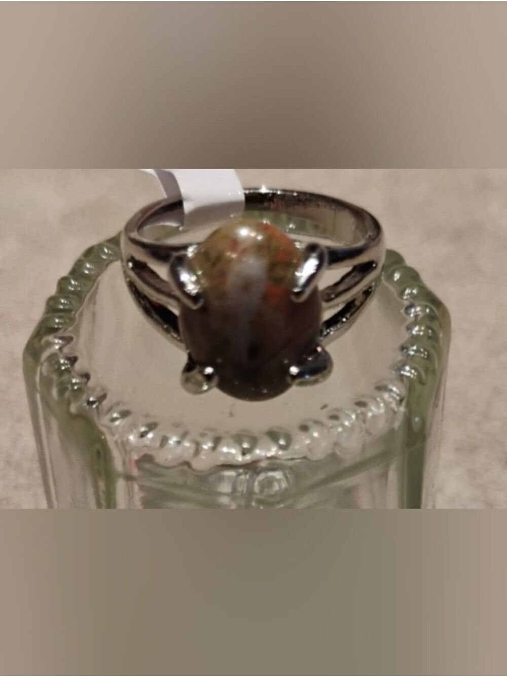Jasper Gemstone Silver Plated- Size 8